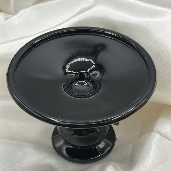 Vintage Black Depression Glass Art Deco Footed Candle Stick Holder - Picture 3 of 3